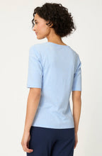 Cloud Blue Patterned Front Edda T Shirt