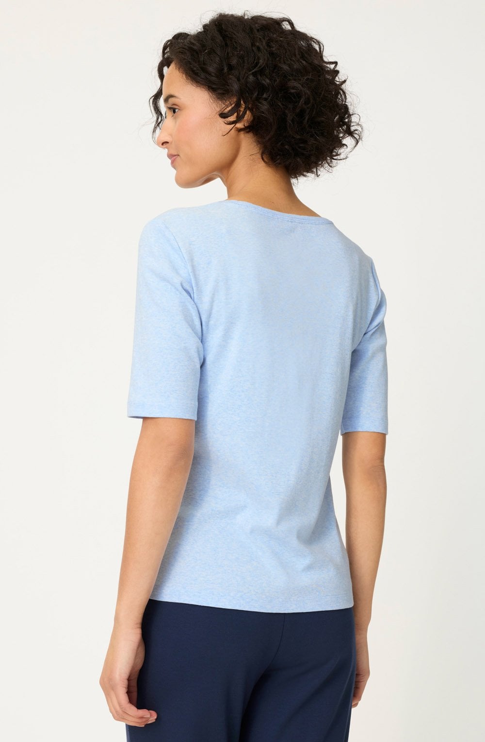 Cloud Blue Patterned Front Edda T Shirt