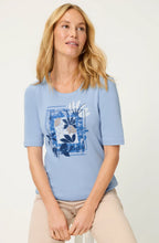 Cloud Blue Placement Print T Shirt