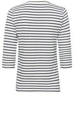 Cobalt Blue Stripes and Floral Top