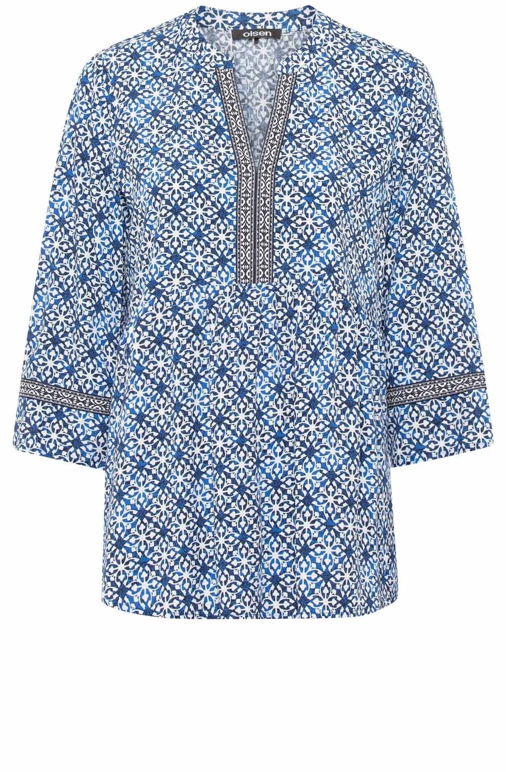Cobalt Blue Tunic Style Bouse