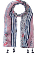 Coral Floral Print Scarf
