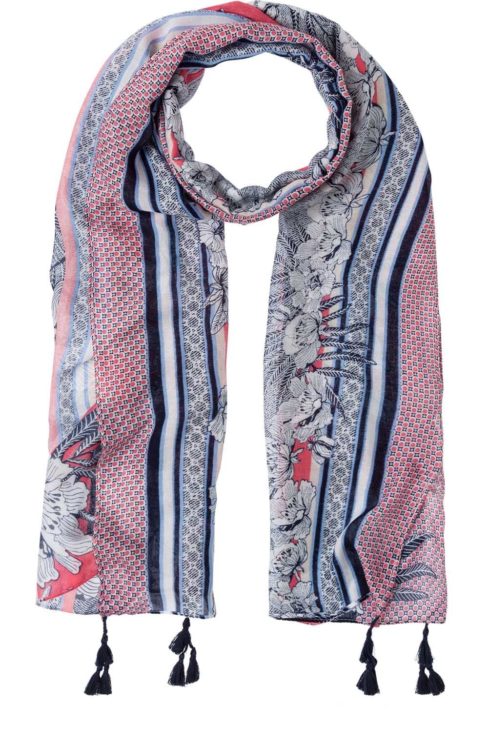 Coral Floral Print Scarf