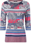 Coral Floral Print T Shirt