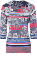 Coral Floral Print T Shirt