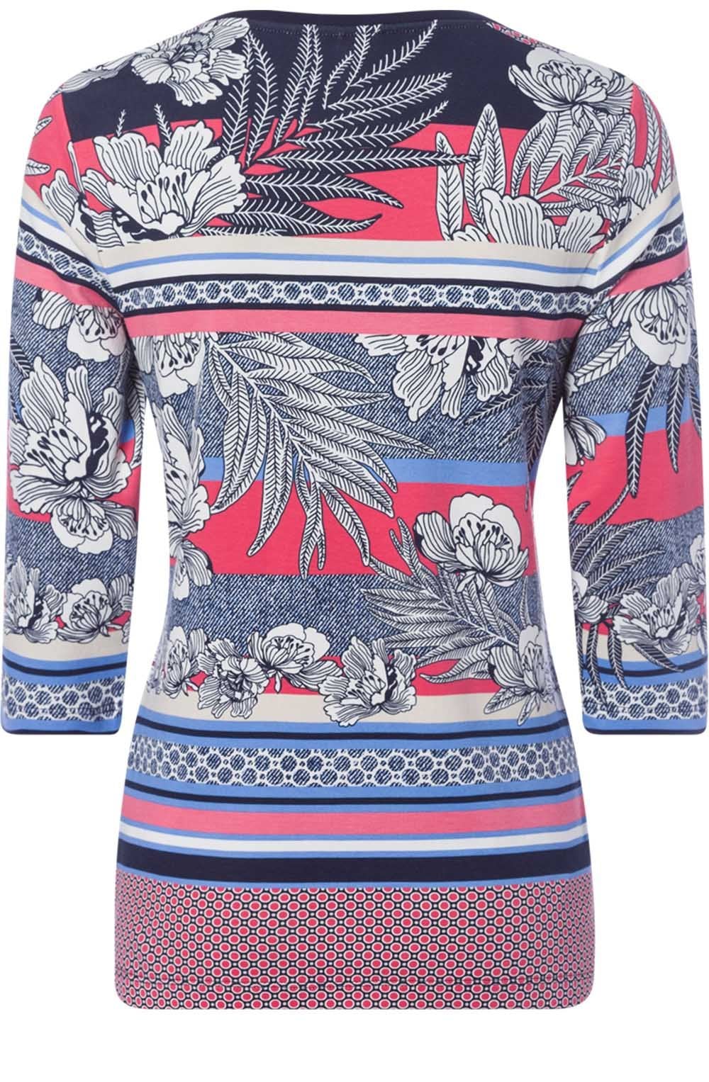 Coral Floral Print T Shirt