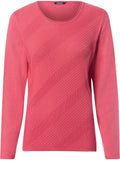 Coral Ribbed Front Jumper