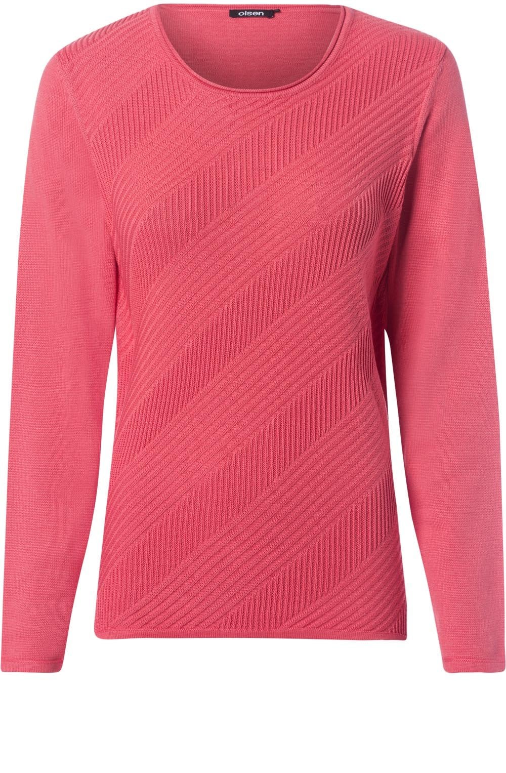 Coral Ribbed Front Jumper