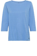 Cornflower Blue Check Stitch Top