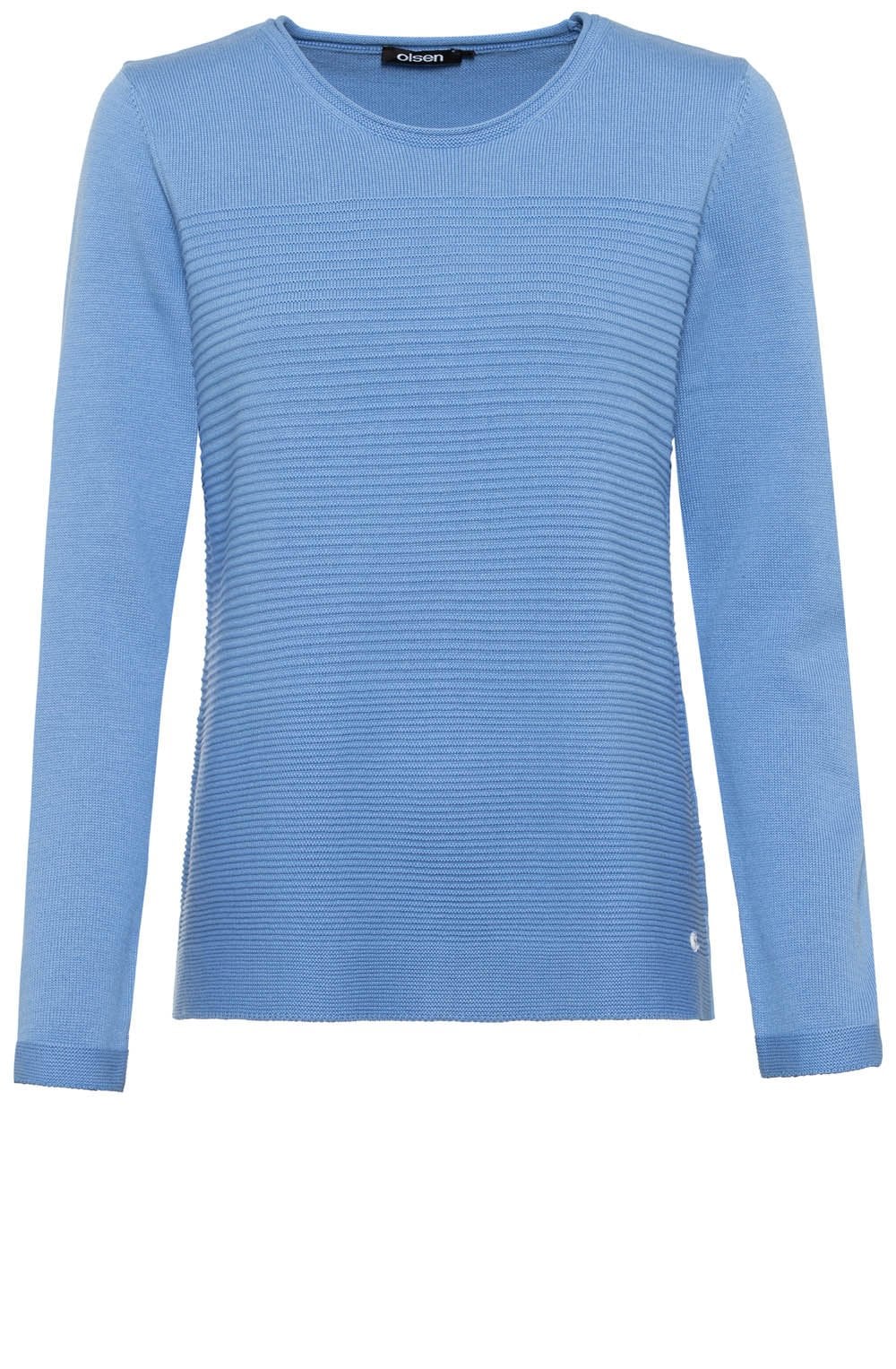 Cornflower Blue Horizontal Ribbed Jumper