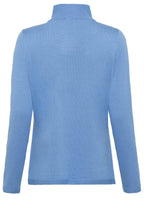 Cornflower Blue Horizontal Ribbed Knit Cardigan