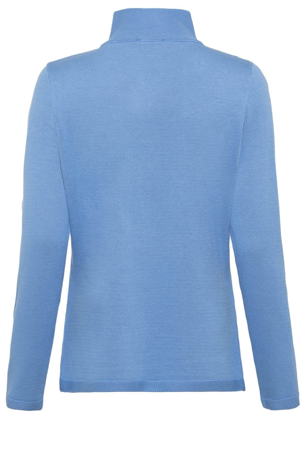 Cornflower Blue Horizontal Ribbed Knit Cardigan
