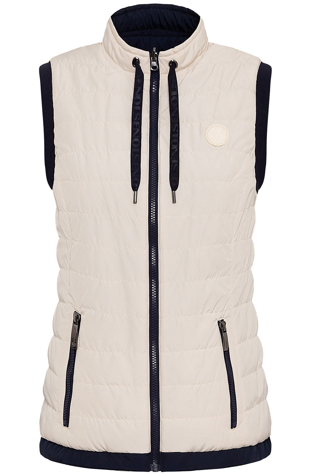 Cream and Ink Blue Reversible Gilet