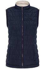 Cream and Ink Blue Reversible Gilet
