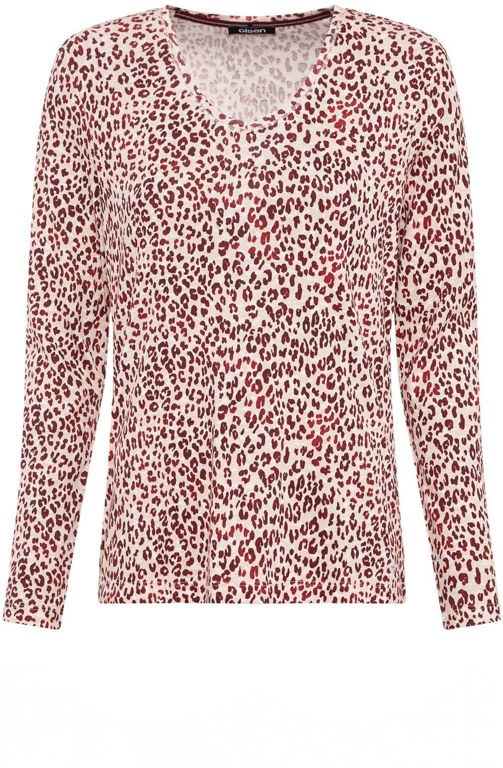 Cream and Mulberry Animal Print Edda Top
