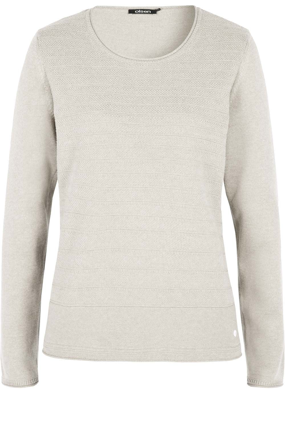Cream Contrasting Knit Sweater