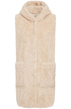 Cream Long Line Super Soft Teddy Gilet