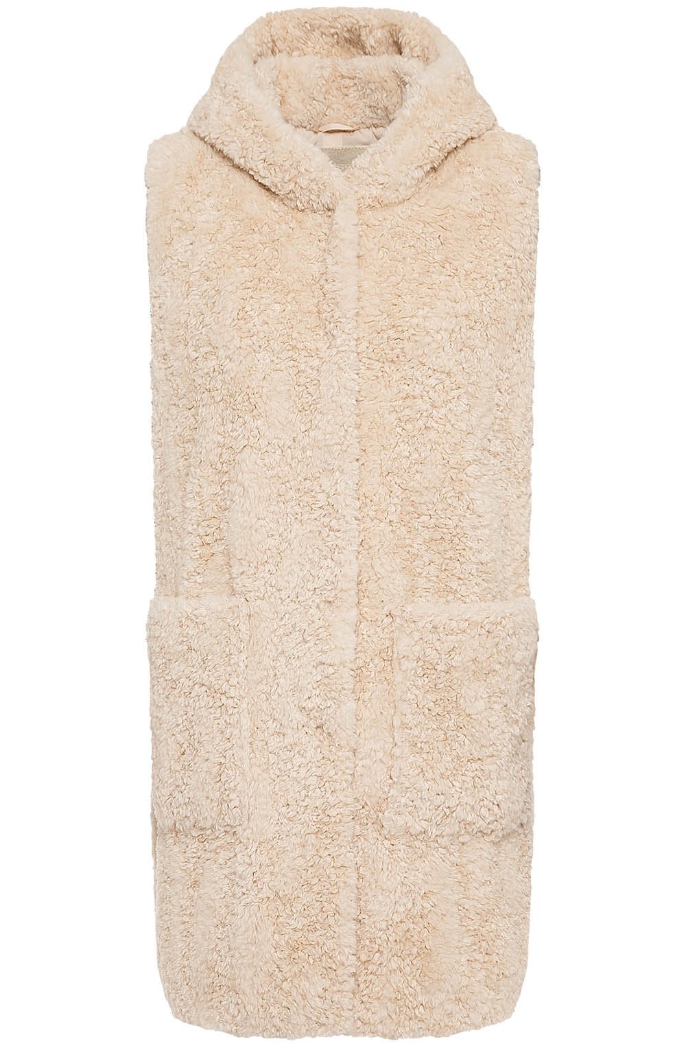 Cream Long Line Super Soft Teddy Gilet
