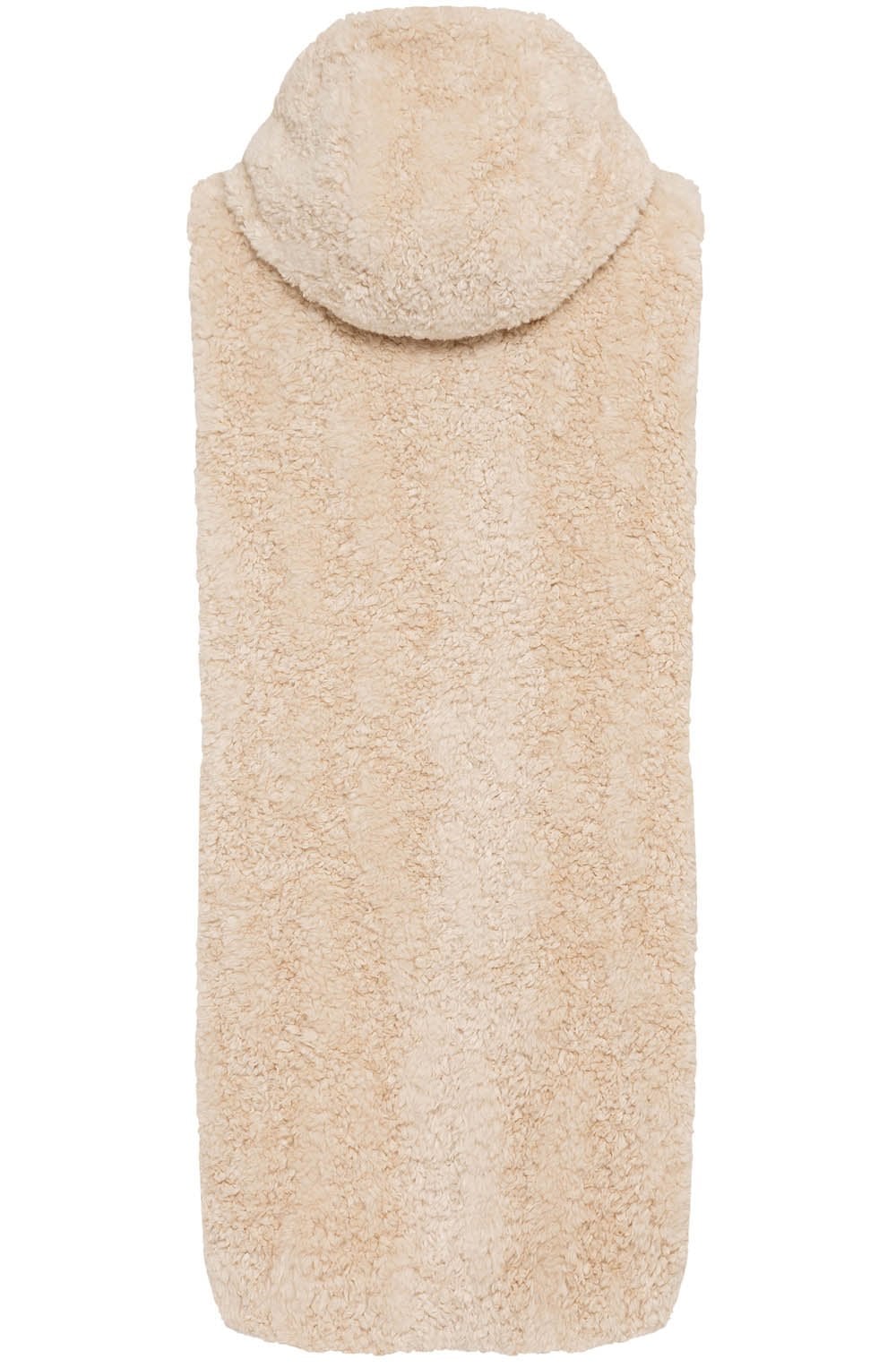 Cream Long Line Super Soft Teddy Gilet