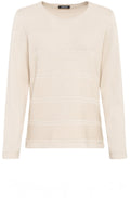 Cream Melange Horizontal Ribbed Jumper