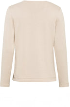 Cream Melange Horizontal Ribbed Jumper