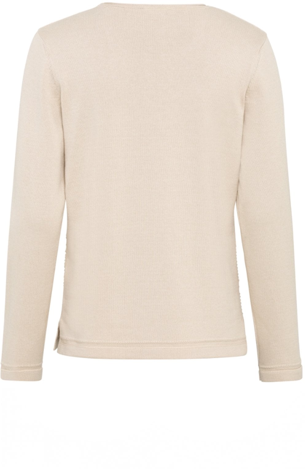 Cream Melange Horizontal Ribbed Jumper