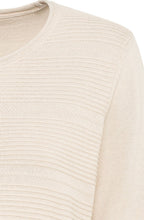 Cream Melange Horizontal Ribbed Jumper