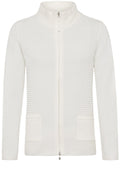 Cream Ribbed Front Cardigan