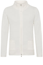 Cream Ribbed Front Cardigan