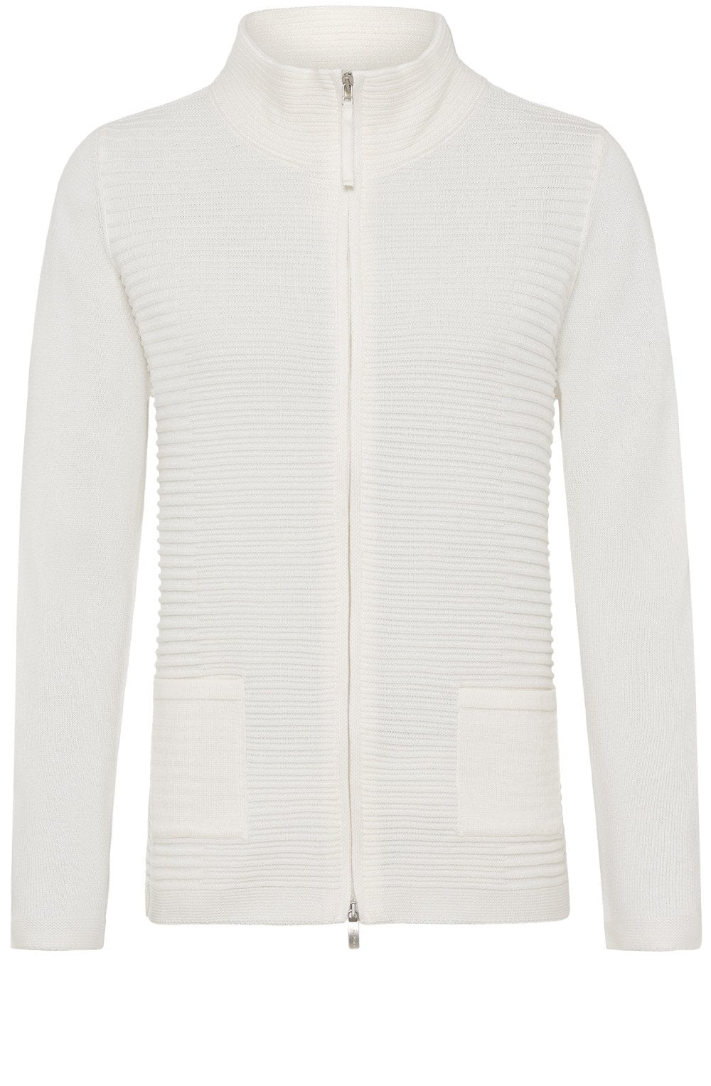 Cream Ribbed Front Cardigan