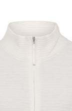 Cream Ribbed Front Cardigan