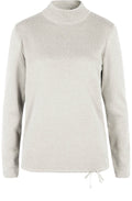 Cream Ribbed Knit Sweater