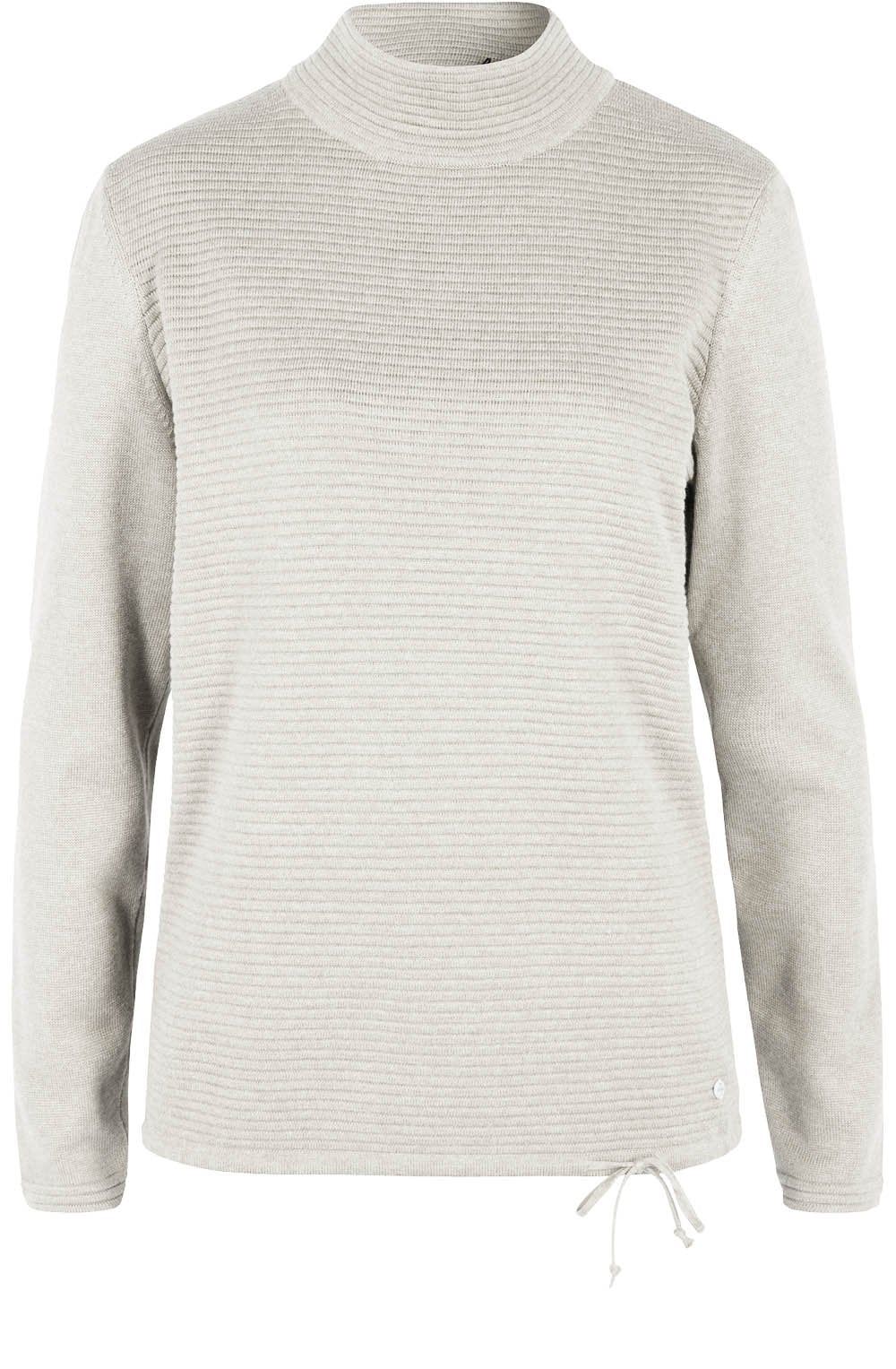 Cream Ribbed Knit Sweater