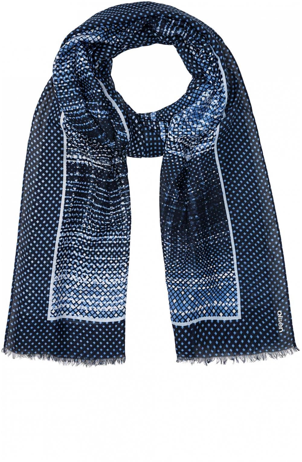 Crown Blue Diamond Print Scarf