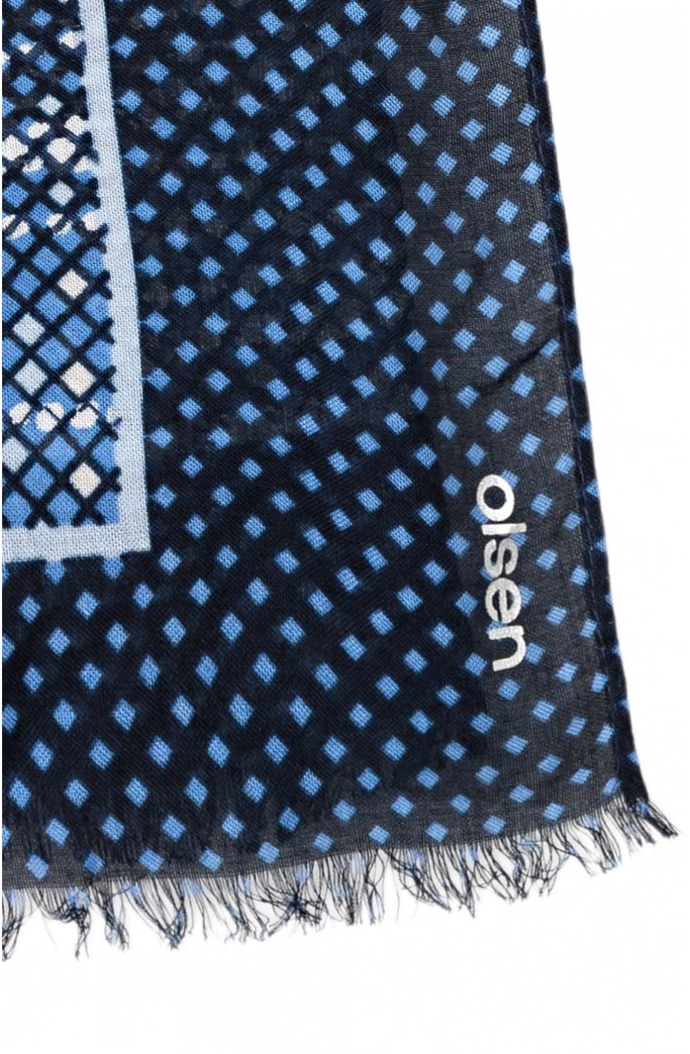 Crown Blue Diamond Print Scarf