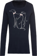 Crown Blue Dog Print Top