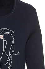 Crown Blue Dog Print Top