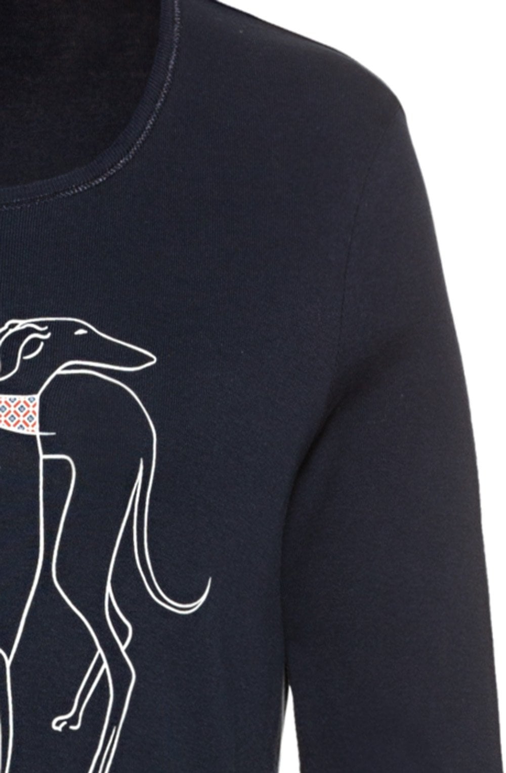 Crown Blue Dog Print Top