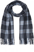 Crown Blue Flannel Print Scarf