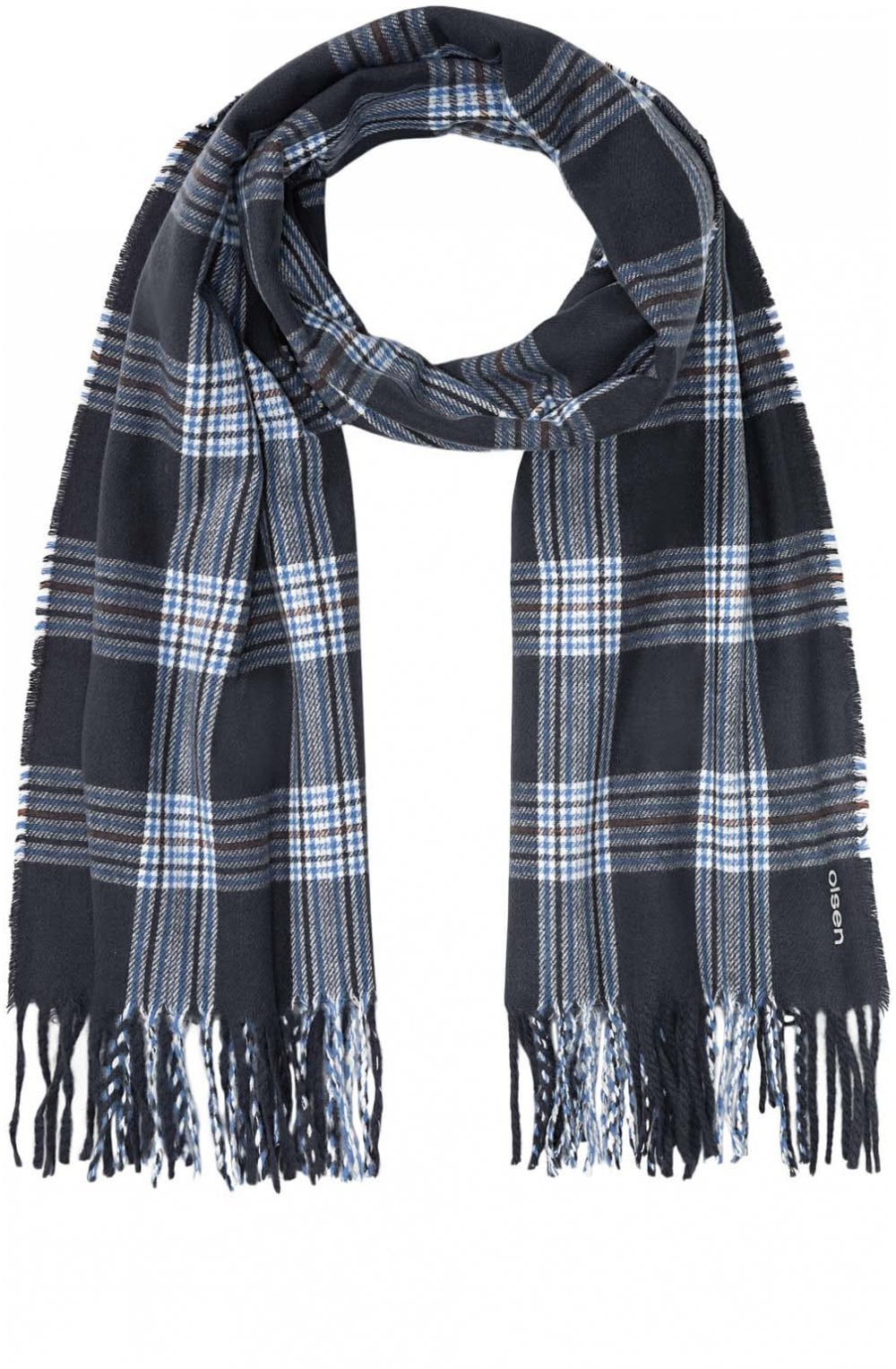 Crown Blue Flannel Print Scarf