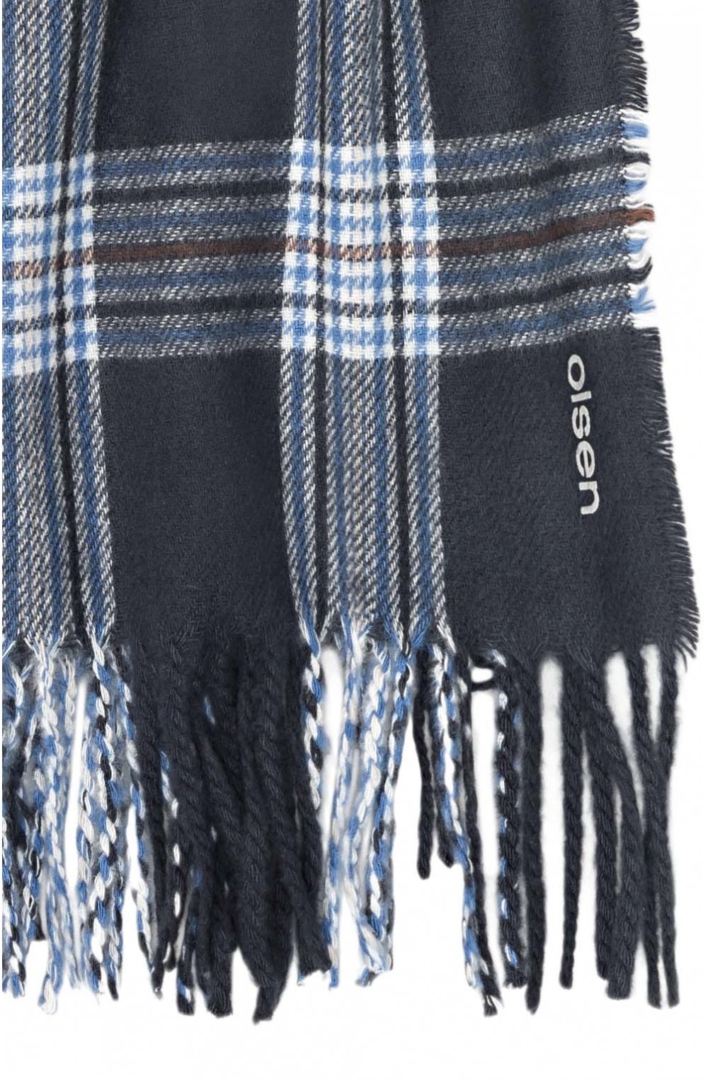 Crown Blue Flannel Print Scarf