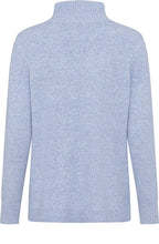 Crystal Blue Cable Knit High Neck Jumper