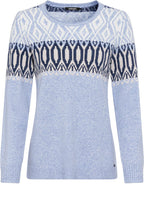 Crystal Blue Norwegian Pattern Eva Jumper