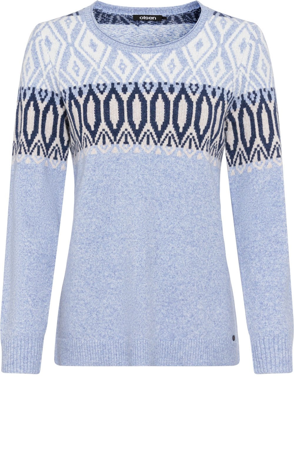 Crystal Blue Norwegian Pattern Eva Jumper