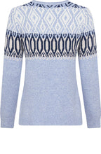 Crystal Blue Norwegian Pattern Eva Jumper