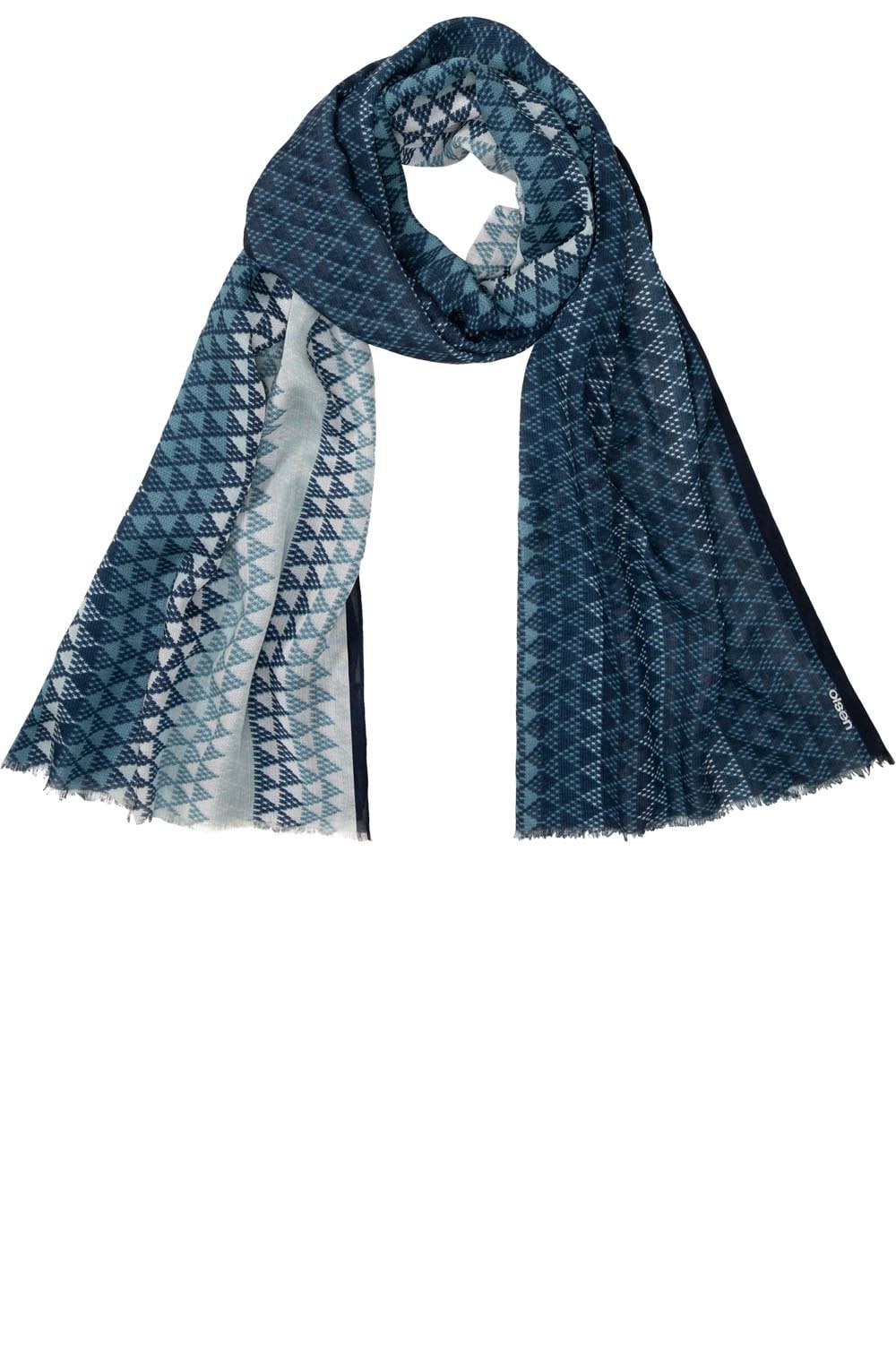 Dark Blue Aqua Crystal Scarf