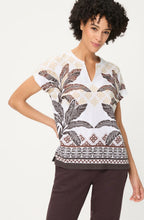 Dark Brown and Beige Tunic Neck Cosima Top