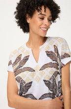 Dark Brown and Beige Tunic Neck Cosima Top