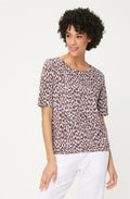 Dark Brown and Raspberry Leopard Print Clara Top