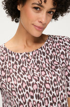 Dark Brown and Raspberry Leopard Print Clara Top